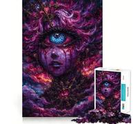 Surreal Cosmic Portrait with Third Eye Jigsaw Puzzle for Adults 1000 Pieces Think Smart Toy Home Enjoy Accurate Cut Wall Art Decor (38x52cm)