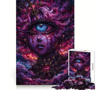 Surreal Cosmic Portrait with Third Eye Jigsaw Puzzles for Teenagers 1000 Pieces Logic Game Home Pastime Precise Cut Festival Gift (38x26cm)