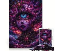Surreal Cosmic Portrait with Third Eye Teenagers 1000 Piece Jigsaw Puzzle Memory Gain Light Relax Design Assembly Wall Art Decor (50x75cm)