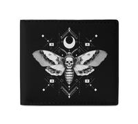Surreal Death Moth Funny Wallet with ID Credit Card Holder | Novelty Printed Slim Soft Front Pockets Bifold Wallets for Men Women