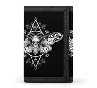 Surreal Death Moth Printed Tri-fold Wallets Front Pocket Holder Money Clips with ID Credit Card Slots