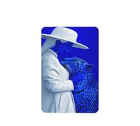 Surreal Deep Blue Woman And Leopard Car Air Fresheners 4 Pcs Hanging Scented Cards Fragrance Scented Cards For Car Aromatherapy Tablets