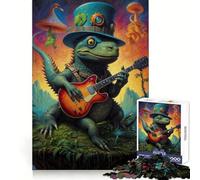 Surreal Dinosaur Music Jigsaw Puzzles for Adults1000 Pieces Boost Memory Soothing Fun Premium Cut Thoughtful Gift (38x26cm)