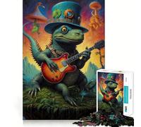 Surreal Dinosaur Music Jigsaw Puzzles for Adults1000 Pieces Boost Memory Soothing Fun Premium Cut Thoughtful Gift (38x26cm)