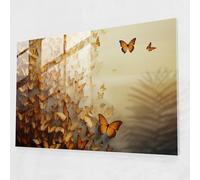 Surreal Dried Butterflies Glass Print - Dried Butterflies, Dream-Like Background, Mystery, Modern Art, 36" x 24"