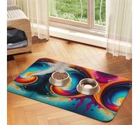Surreal Enigma Pet Absorbent Leather Non-Slip Feeding Mat 30x45cm, Quick Drying, Waterproof, Washable Bowl Mat