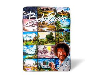 Surreal Entertainment Bob Ross Oversized Fleece Sherpa Throw Blanket | 54 x 72 Inches