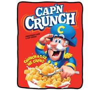 Surreal Entertainment Cap'n Crunch Cereal Blanket | Captain Crunch Blanket | Cap'n Plush Blankets | Captain Cereal Fleece Throw | Retro Throw Blankets | 45 X 60 Inches | Officially Licensed
