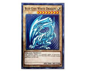 Surreal Entertainment Yu-Gi-Oh! Blue-Eyes White Dragon Card Fleece Throw Blanket | 45 x 60 Inches