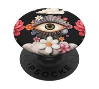 Surreal Eye Floral Collage Minimal Aesthetic Design PopSockets Adhesive PopGrip