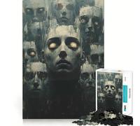 Surreal Faces in Dark Painting 1000 Piece Jigsaws for Teenagers Puzzle Strong Logic Toy Relaxed Mind Clear Edge Bday Surprise (50x75cm)