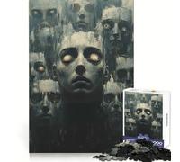 Surreal Faces in Dark Painting Puzzles for Adults 1000 Pieces Brain Challenge Toy Calm Mind Clear Cut Art Collection Piece (38x26cm)