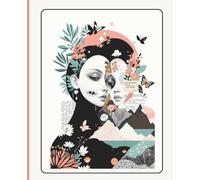 "Surreal Feminine Art Notebook - Aesthetic Dual Face Illustration with Floral and Butterfly Elements, Abstract Mountains, and Minimalist Modern Design ... for Creative Writing, Sketching, or Gifting"