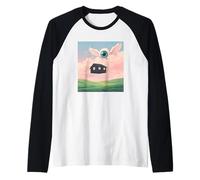 Surreal Floating House Sky Winged Eye Liminal Space Raglan Baseball Tee