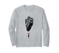 Surreal Floating Rock Minimalist Absurdist Art Design Long Sleeve T-Shirt