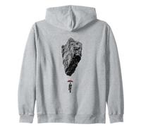 Surreal Floating Rock Minimalist Absurdist Art Design Zip Hoodie