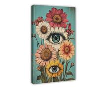 Surreal Floral Eye Art Canvas Poster Bedroom Decor Landscape Office Room Decor Gift 24x36inch(60x90cm)