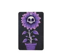 Surreal Flower With Human Skull Car Air Fresheners 4 Pcs Hanging Scented Cards Fragrance Scented Cards For Car Aromatherapy Tablets