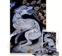Surreal Fox with Flowers And Hummingbirds 1000 Piece Jigsaw Puzzle for Teenagers Smart Game Relaxed Mind Pattern Assembly Santa Wish List (38x52cm)