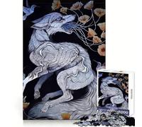 Surreal Fox with Flowers And Hummingbirds Jigsaw Puzzles 1000 Pieces for Adults Reason Skill Toy Calm Relax Exact Cut Heartfelt Gift (50x75cm)