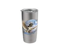 Surreal Full Moon Frog Wizard Riding Owl Magical Fantasy Stainless Steel Insulated Tumbler