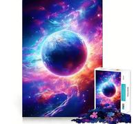 Surreal Galaxy Planet Neon 1000 Piece Jigsaw Puzzles for Adults Brain Tease Toy Relax Time Perfect Cut Memorable Gift (38x52cm)