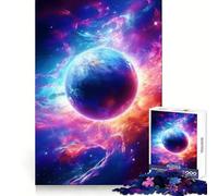 Surreal Galaxy Planet Neon Jigsaw Puzzles 1000 Pieces for Adults Memory Boost Warm Time Image Assembly Fine Art Piece (38x26cm)