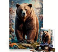 Surreal Grizzly Bear 1000 Teenager Pieces Jigsaw Puzzle Mind Exercise Toy Bonding Time Precision Cut Art Collection Piece (38x52cm)