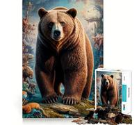 Surreal Grizzly Bear Jigsaw Puzzles 1000 Pieces for Adults Reason Skill Toy Calm Relax Exact Cut Heartfelt Gift (38x26cm)