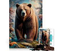 Surreal Grizzly Bear Jigsaw Puzzles 1000 Pieces for Adults Think Smart Toy Indoor Play Accurate Cut Lovely Gift (50x75cm)