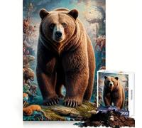 Surreal Grizzly Bear Jigsaw Puzzles 1000 Pieces for Adults Think Smart Toy Indoor Play Accurate Cut Lovely Gift (50x75cm)