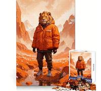 Surreal Human Lion Portrai 1000 Piece Jigsaw Puzzles for Adults Jigsaw Thought Toy Indoor Fun Accurate Edge Art Collectible (50x75cm)