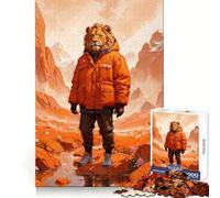 Surreal Human Lion Portrai Teenagers 1000 Piece Jigsaw Puzzle Think Smart Toy Bonding Time Smooth Cut Santa Wish List (38x26cm)