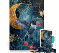 Surreal Hummingbird Jigsaw Puzzles for Adults 1000 Pieces Brain Challenge Toy Quiet Fun Precise Cut Wall Art Decor (38x26cm)