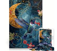 Surreal Hummingbird Jigsaw Puzzles for Adults 1000 Pieces Brain Challenge Toy Quiet Fun Precise Cut Wall Art Decor (38x26cm)
