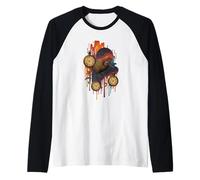Surreal Kiwi Clock Cosmic Art Raglan Baseball Tee