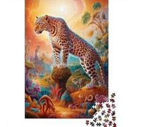 Surreal Leopard Safari 2 1000 Pieces Puzzle for Adults, Big Cat Themed Animal Design, Indoor Relaxation Gift, 52x38cm/1000pcs