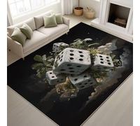 Surreal Luxury Printed Rugs Abstract Modern Whimsical Soft Rugs Dice Botanical Machine Washable Area Rug for Office Dining Kitchen Decor 120 x 160 cm