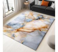 Surreal Marble Gold Lines Textures Area Rug For Living Room - Machine Washable Rug With Short Pile For Bedroom, Print Rugs, Stain Resistant Carpet For Office, 160 x 230 cm, Grey