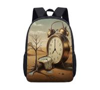 Surreal Melting Clock Growing Tree 17 Inch Backpack for Kids Students Desert Art Graphic School Bag (02)