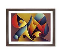 Surreal Modern Art Vol.6 Abstract Framed Print | A4 Walnut Framed Wall Art | Ready to Hang | Surrealist Fantasy Picture | Living Room Bedroom Lounge Office