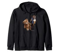 Surreal Monkey and Teddy Bear Design Zip Hoodie