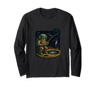 Surreal Moon Fishing Cosmic Galaxy Long Sleeve T-Shirt