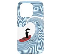 Surreal Ocean Wave Abstract Line Art Optical Illusion Sailor Case for iPhone 15 Pro