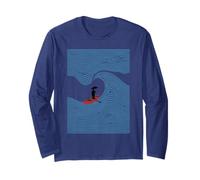 Surreal Ocean Wave Abstract Line Art Optical Illusion Sailor Long Sleeve T-Shirt