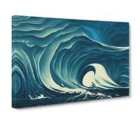 Surreal Ocean Wave Vol.2 Canvas Print | Gallery Wrapped 30mm Frame Wall Art | 30x20 inches | Ready to Hang | Surrealist Seascape Picture | Living Room Bedroom Lounge Office