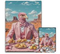 Surreal Pink Eagle in Desert Piece Jigsaw Puzzle Challenging Puzzles Ideal for Family Fun RelaxationHoliday Gifts 1000 PCS(38x26cm)