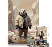 Surreal Polar Bear Nature 1000 Pieces Jigsaw Puzzles for Teenagers Cognitive Toy Gentle Leisure Pattern Assembly Fine Art Piece (38x26cm)