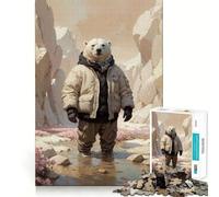 Surreal Polar Bear Nature Jigsaw Puzzle for Adults 1000 Pieces Think Smart Toy Home Enjoy Accurate Cut Wall Art Decor (38x52cm)