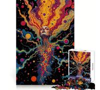 Surreal Psychedelic Woman in Cosmos Teenagers 1000 Piece Jigsaw Puzzle Mind Exercise Toy Group Play Precision Cut Festival Gift (50x75cm)